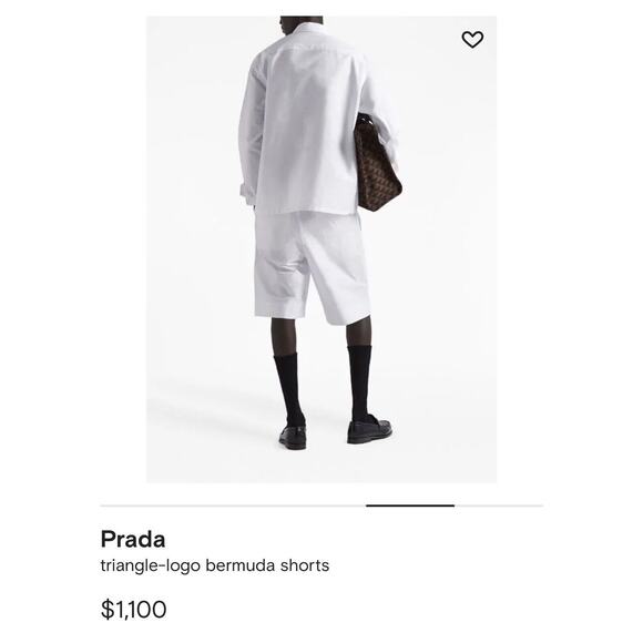 Prada White Logo Shorts - Men’s Size 50 Italian - EUC - AUTHENTIC - Picture 6 of 16